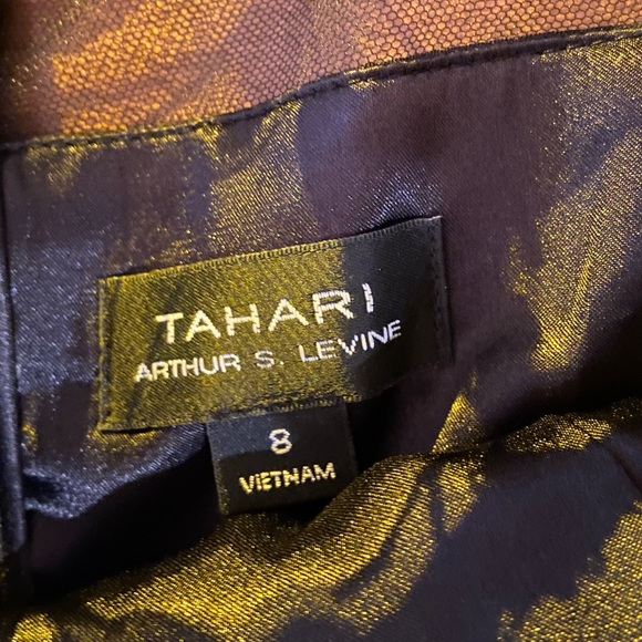 TAHARI sheer black and silver dress, US size- 8 - Picture 4 of 5